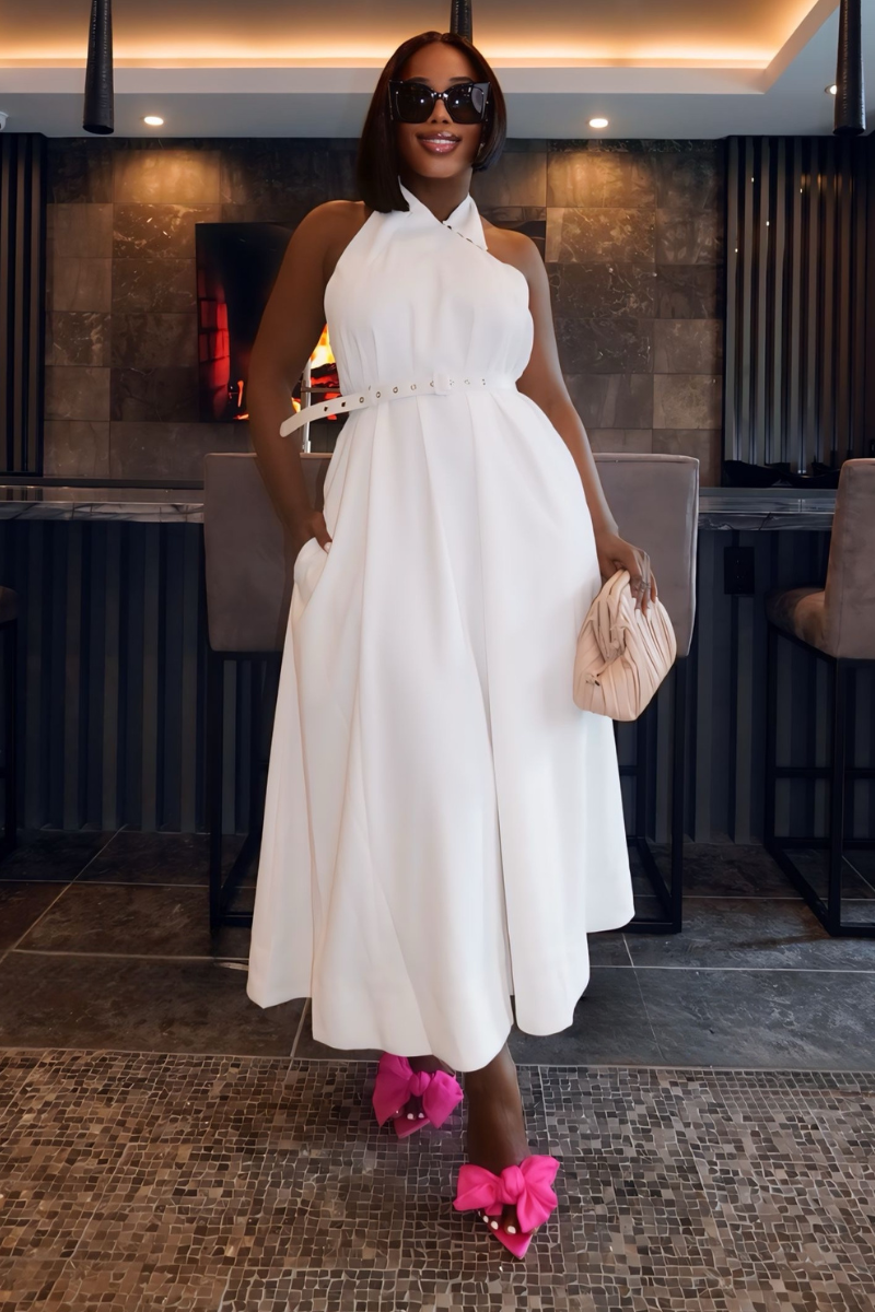 Romantic Mood Midi Dress M / White Romantic Mood Midi Dress M / White